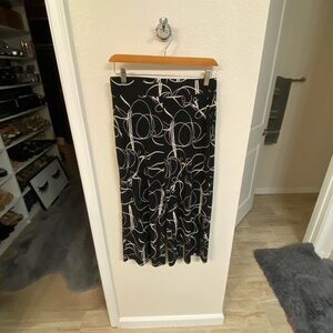 Chic Black and White Abstract Pants